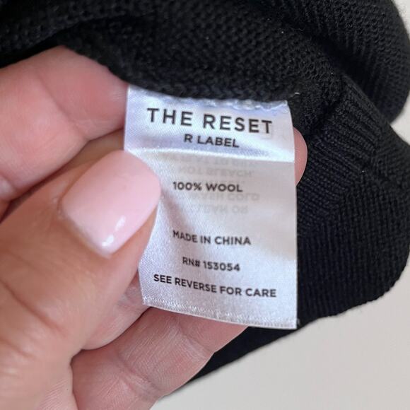 The Reset R Label Wool Womens Kimono Cardigan Tank Set Size M Black Minimalist - Picture 10 of 14